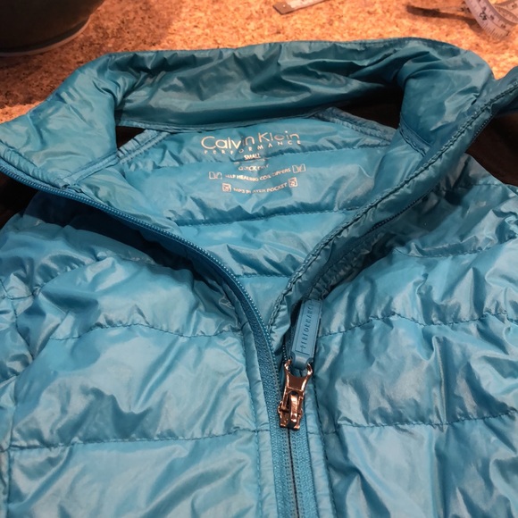 Calvin Klein Performance Small Part Puffer Blue and Black Jacket - Picture 9 of 17